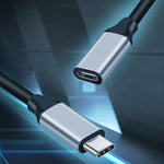 10Gbps USB-C / Type-C Male to Female Charging Data Transmission Extension Cable, 25cm, 50cm, 1m
