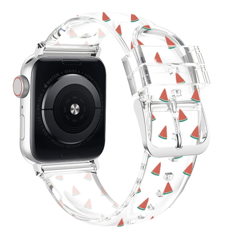 Square Buckle Transparent Watch Band For Apple Watch Series, 7 41mm / 6&SE&5&4 40mm / 3&2&1 38mm, 7 45mm / 6&SE&5&4 44mm / 3&2&1 42mm