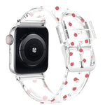 Square Buckle Transparent Watch Band For Apple Watch Series, 7 41mm / 6&SE&5&4 40mm / 3&2&1 38mm, 7 45mm / 6&SE&5&4 44mm / 3&2&1 42mm