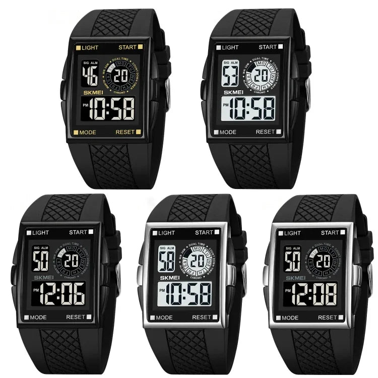 SKMEI 1967 Stainless Steel Buckle PU Strap Waterproof Electronic Watch