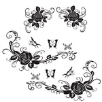2 PCS/Set D-72 Butterfly Love Flower Pattern Car Modified Decorative Sticker, D-72