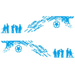 2 PCS/Set D-123 Soldiers Pattern Car Modified Decorative Sticker, D-123
