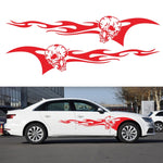 2 PCS/Set D-964 Skull Flame Pattern Car Modified Decorative Sticker, D-964