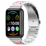 For Huawei Watch Fit 2 Three-bead Metal Stainless Steel Watch Band