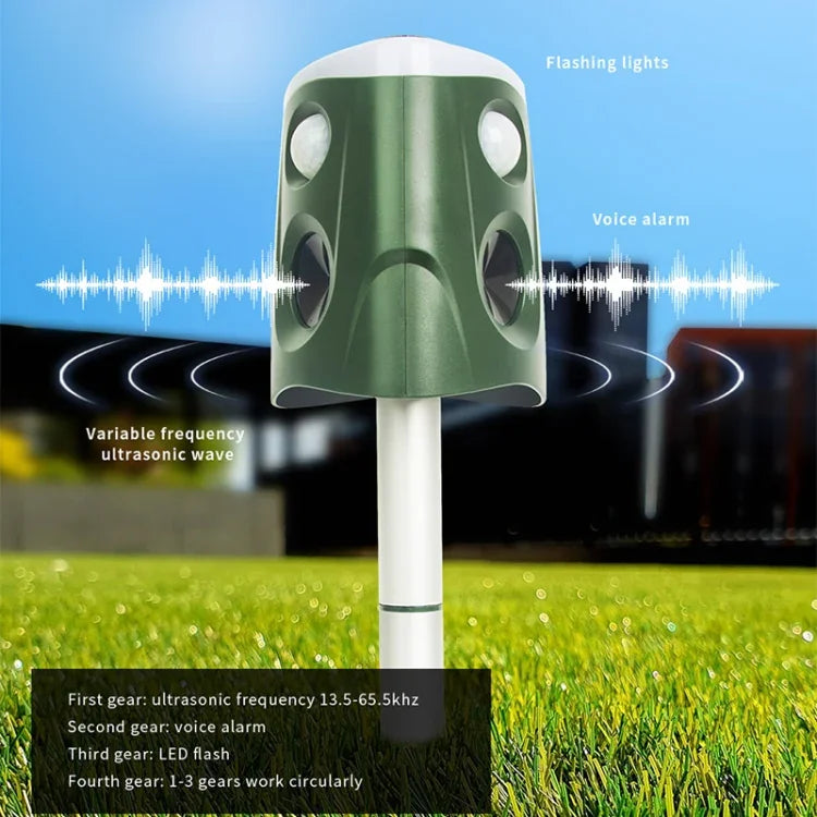 SJZ026 360 Degree Ultrasonic Solar Energy Outdoor Animal Repellent, SJZ026