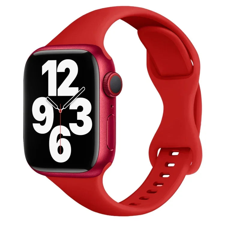 Small Waist Butterfly Buckle Watch Band For Apple Watch Series, 7 45mm / 6&SE&5&4 44mm / 3&2&1 42mm, 7 41mm / 6&SE&5&4 40mm / 3&2&1 38mm