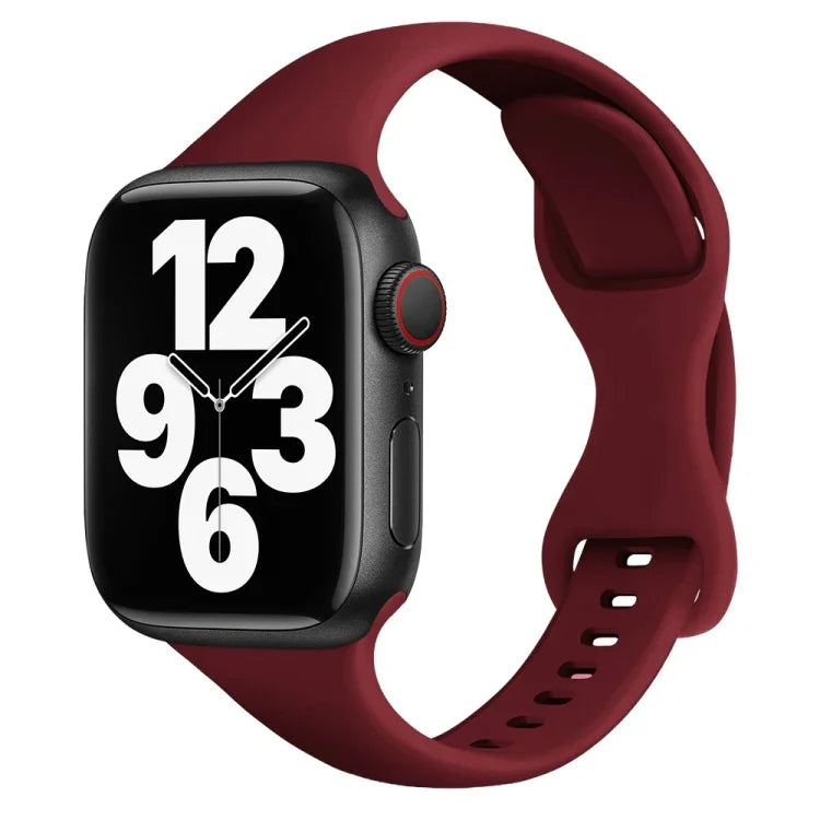 Small Waist Butterfly Buckle Watch Band For Apple Watch Series, 7 45mm / 6&SE&5&4 44mm / 3&2&1 42mm, 7 41mm / 6&SE&5&4 40mm / 3&2&1 38mm