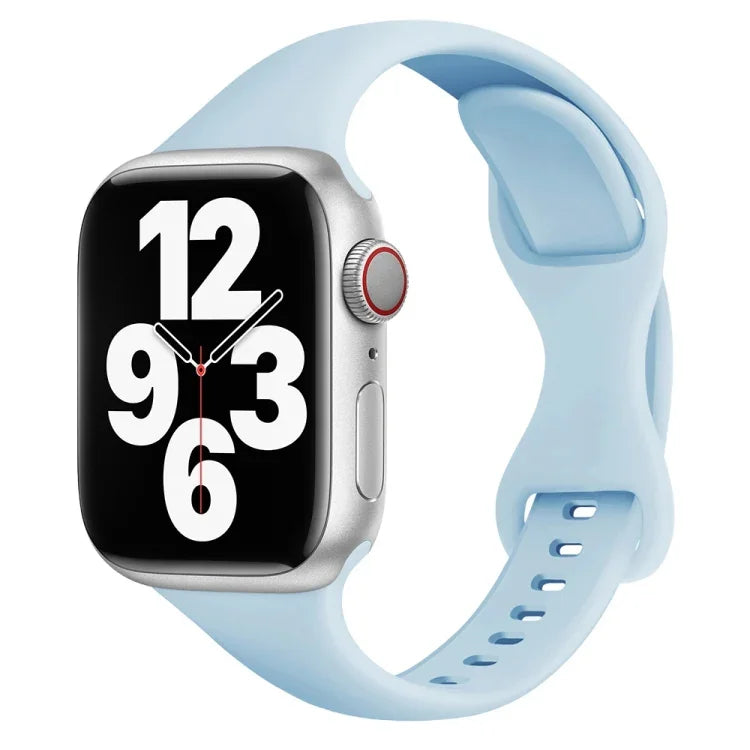 Small Waist Butterfly Buckle Watch Band For Apple Watch Series, 7 45mm / 6&SE&5&4 44mm / 3&2&1 42mm, 7 41mm / 6&SE&5&4 40mm / 3&2&1 38mm