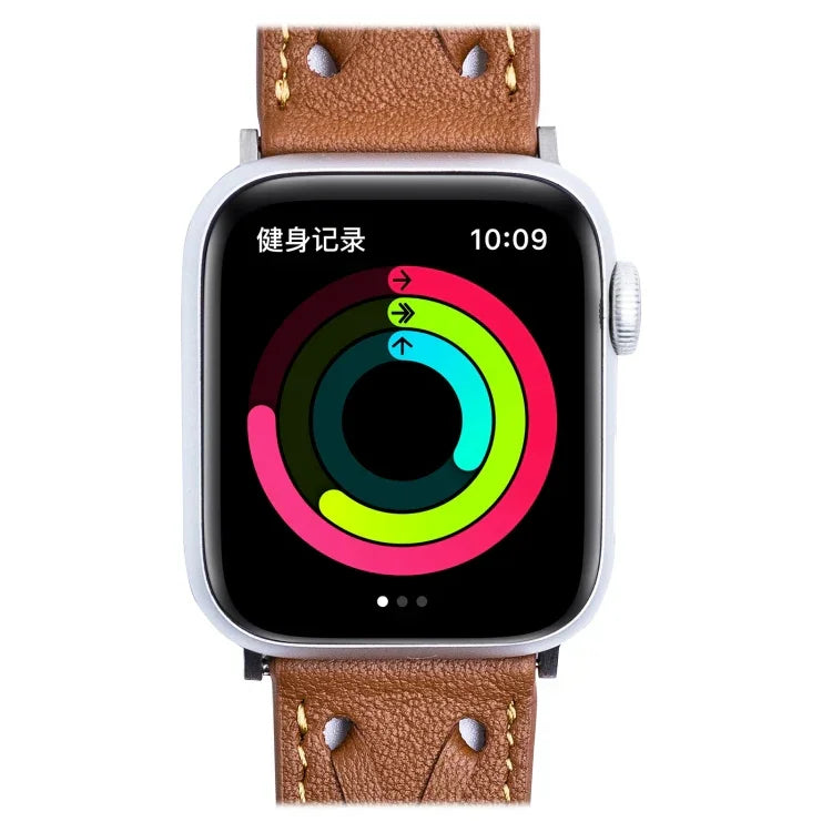 Genuine Leather Woven Watch Strap For Apple Watch Series, 7 45mm / 6&SE&5&4 44mm / 3&2&1 42mm, 7 41mm / 6&SE&5&4 40mm / 3&2&1 38mm