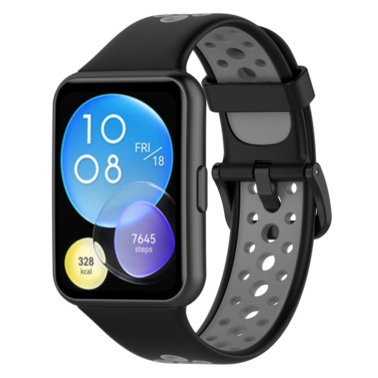 For Huawei Watch Fit 2 Two-Color Breathable Silicone Watch Band