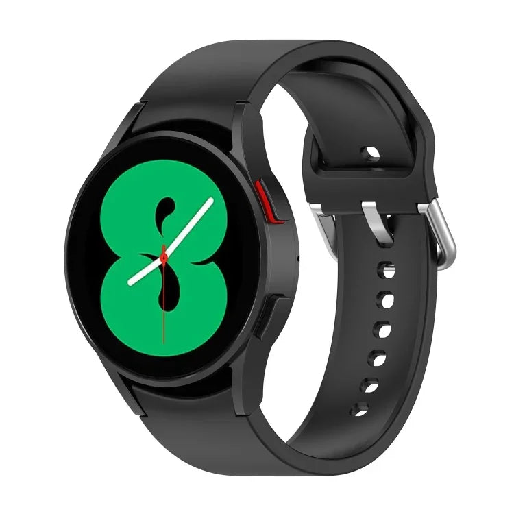 Official Silicone Silver Round Buckle Watch Band, For Samsung Galaxy Watch 5 44mm