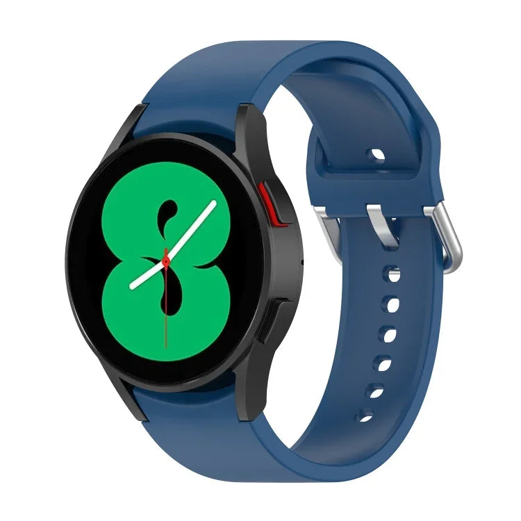 Official Silicone Silver Round Buckle Watch Band, For Samsung Galaxy Watch 5 44mm