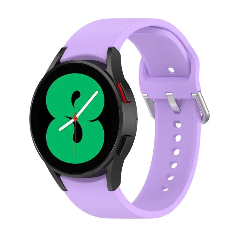 Official Silicone Silver Round Buckle Watch Band, For Samsung Galaxy Watch 5 44mm