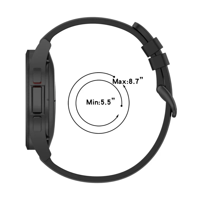 20mm Round Tail Silicone Watch Band, For Samsung Galaxy Watch 5 40mm, For Samsung Galaxy Watch 5 44mm, For Samsung Galaxy Watch 5 Pro 45mm