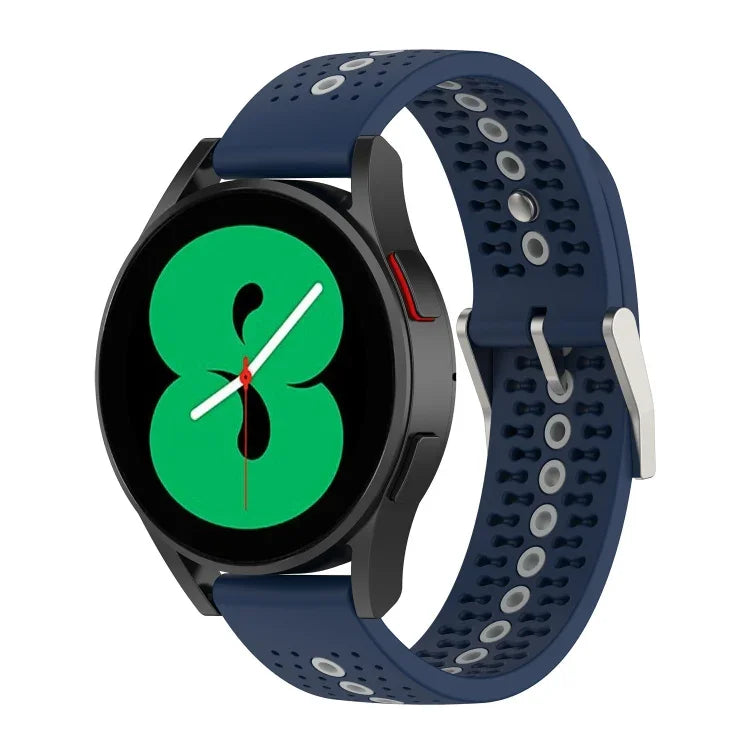 20mm Colorful Hole Silicone Watch Band, For Samsung Galaxy Watch 5 40mm, For Samsung Galaxy Watch 5 44mm, For Samsung Galaxy Watch 5 Pro 45mm