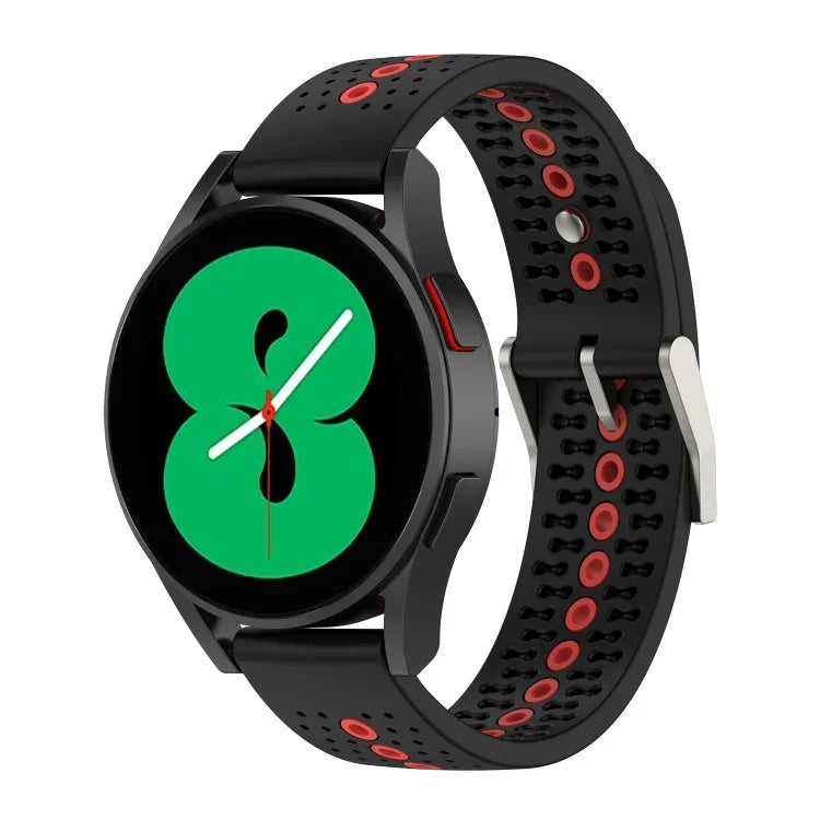 20mm Colorful Hole Silicone Watch Band, For Samsung Galaxy Watch 5 40mm, For Samsung Galaxy Watch 5 44mm, For Samsung Galaxy Watch 5 Pro 45mm