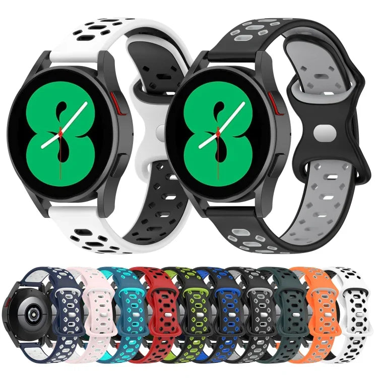 20mm Two-color Diamond Silicone Watch Band, For Samsung Galaxy Watch 5 40mm, For Samsung Galaxy Watch 5 44mm, For Samsung Galaxy Watch 5 Pro 45mm