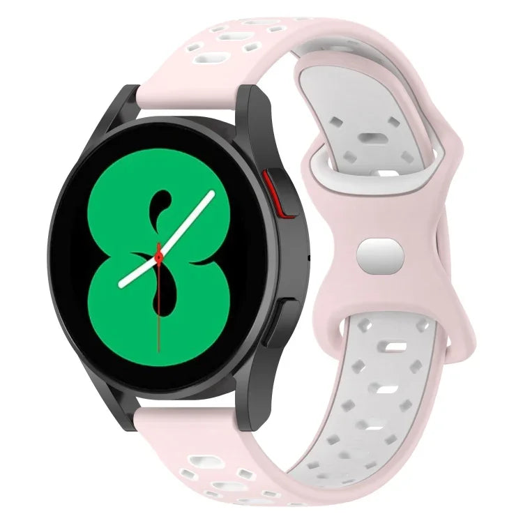 20mm Two-color Diamond Silicone Watch Band, For Samsung Galaxy Watch 5 40mm, For Samsung Galaxy Watch 5 44mm, For Samsung Galaxy Watch 5 Pro 45mm
