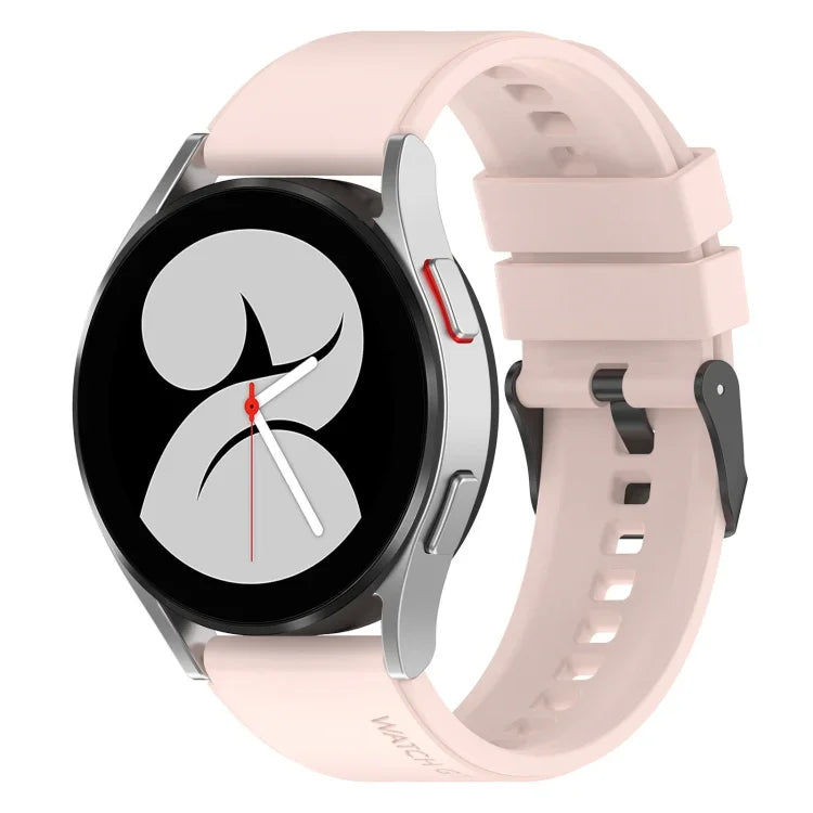 20mm Black Buckle Step Silicone Watch Band, For Samsung Galaxy Watch 5 40mm, For Samsung Galaxy Watch 5 44mm, For Samsung Galaxy Watch 5 Pro 45mm
