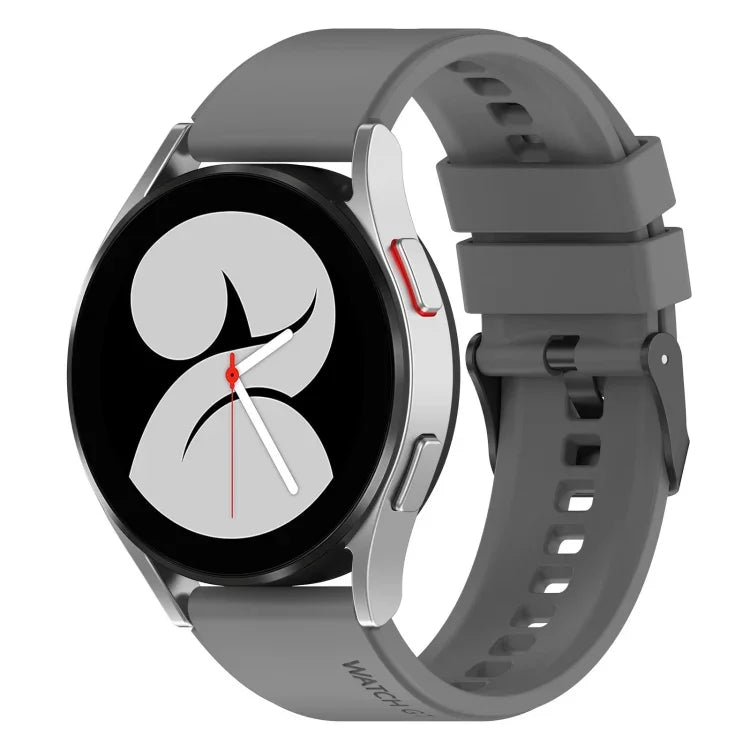 20mm Black Buckle Step Silicone Watch Band, For Samsung Galaxy Watch 5 40mm, For Samsung Galaxy Watch 5 44mm, For Samsung Galaxy Watch 5 Pro 45mm