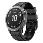 Vertical Stripes Two-color Silicone Watch Band, For Garmin Fenix 7, For Garmin Fenix 7X