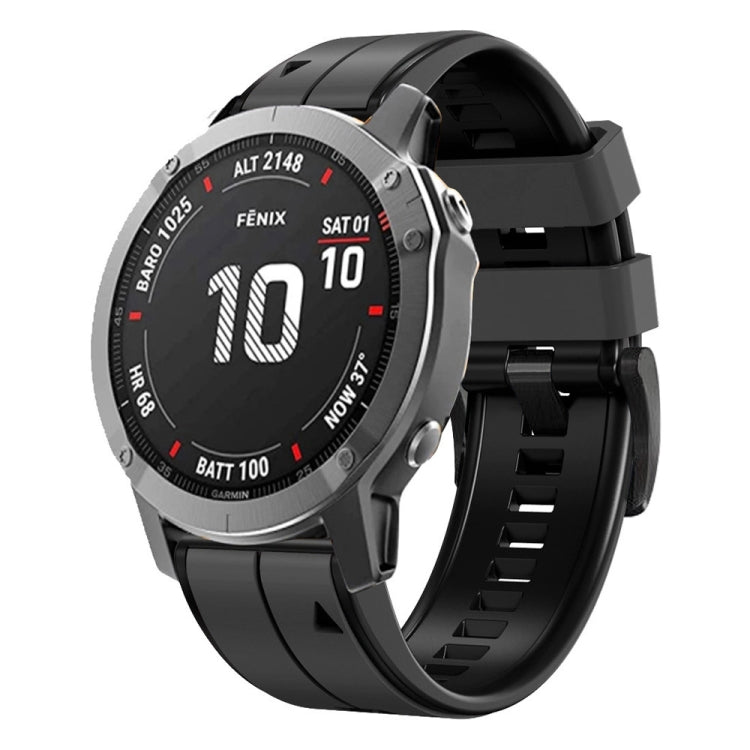 Vertical Stripes Two-color Silicone Watch Band, For Garmin Fenix 7, For Garmin Fenix 7X