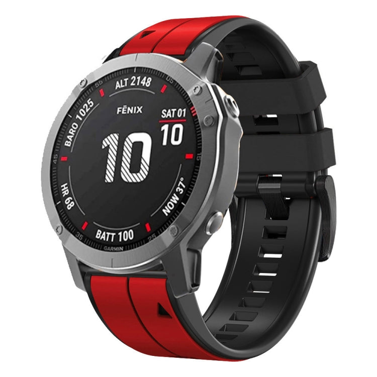 Vertical Stripes Two-color Silicone Watch Band, For Garmin Fenix 7, For Garmin Fenix 7X
