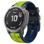 Vertical Stripes Two-color Silicone Watch Band, For Garmin Fenix 7, For Garmin Fenix 7X