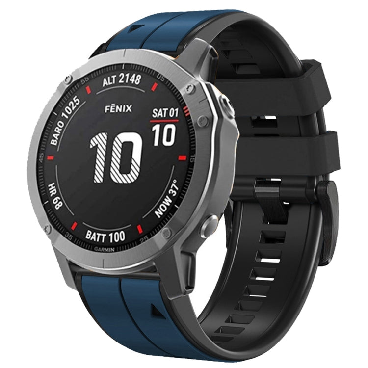 Vertical Stripes Two-color Silicone Watch Band, For Garmin Fenix 7, For Garmin Fenix 7X