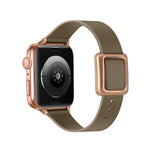 Magnetic Rose Gold Square Buckle Watch Band For Apple Watch Series, 7 45mm / 6&SE&5&4 44mm / 3&2&1 42mm, 7 41mm / 6&SE&5&4 40mm / 3&2&1 38mm
