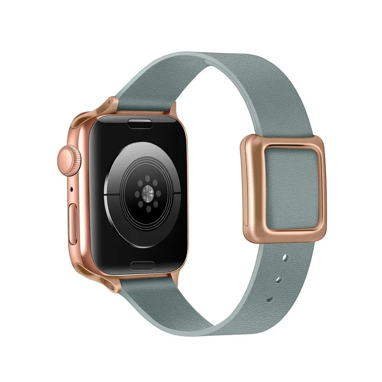 Magnetic Rose Gold Square Buckle Watch Band For Apple Watch Series, 7 45mm / 6&SE&5&4 44mm / 3&2&1 42mm, 7 41mm / 6&SE&5&4 40mm / 3&2&1 38mm
