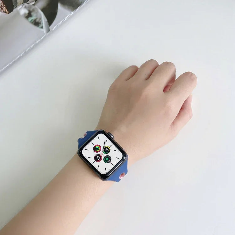 Water Drop Silicone Watch Band For Apple Watch Series, 7 41mm / 6&SE&5&4 40mm / 3&2&1 38mm, 7 45mm / 6&SE&5&4 44mm / 3&2&1 42mm