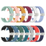 Folding Silver Buckle Silicone Watch Band, For Samsung Galaxy Watch5 40&44mm / Pro 45mm