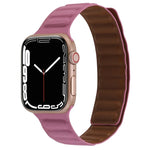 Magnetic Two-color Loop Slim Leather Watch Band For Apple Watch Series, 7 45mm / 6&SE&5&4 44mm / 3&2&1 42mm, 7 41mm / 6&SE&5&4 40mm / 3&2&1 38mm