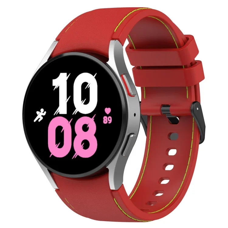 Leather Texture Silicone Watch Band, For Samsung Galaxy Watch5 / Watch5 Pro /  Watch4