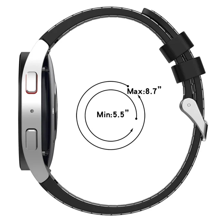 Universal Leather Texture Silicone Watch Band, For Samsung Galaxy Watch5 / Watch5 Pro /  Watch4