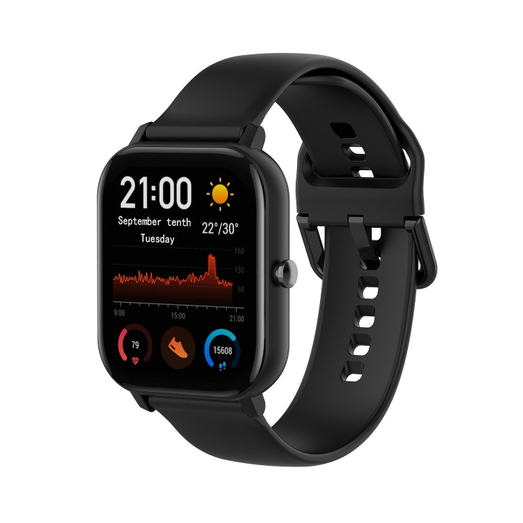 For Amazfit GTS4 Mini Solid Color Soft Silicone Watch Band, S Size, Large Size