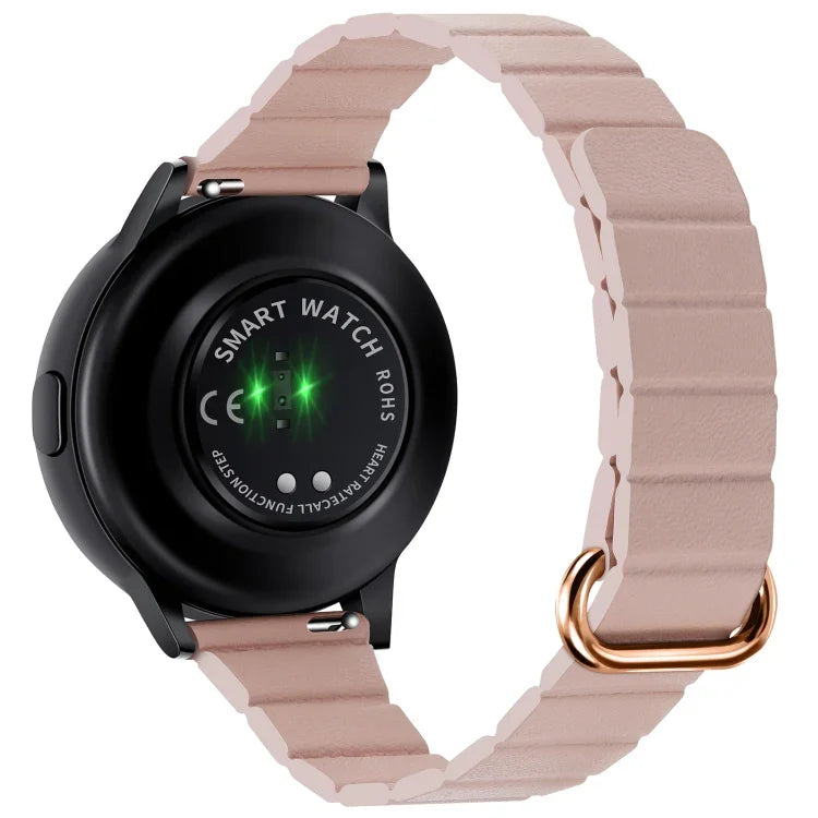 22mm Magnetic Buckle Leather Watch Band, For Samsung Galaxy Watch3 45mm
