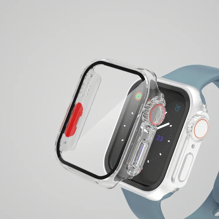 For Apple Watch Series 9 / 8 / 7 45mm Film PC Watch Case with Detachable Button, For Apple Watch Series 9 / 8 / 7 45mm
