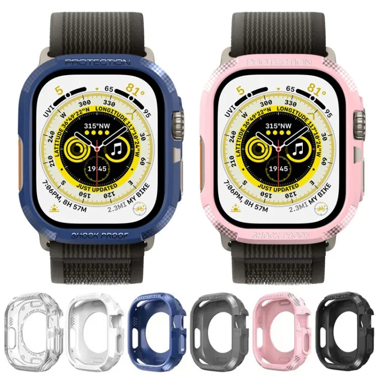 Three-proof TPU Carbon Fiber Protective Case, For Apple Watch Ultra 3 / 2 / 1 49mm