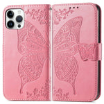 Butterfly Embossing Leather Case, For iPhone 14 Pro Max, For iPhone 14 Pro, For iPhone 14, For iPhone 14 Plus