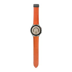 For Samsung Galaxy Watch5 40mm / 44mm Litchi Genuine Leather Watch Band, Black Buckle, Silver Buckle