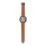For Samsung Galaxy Watch5 40mm / 44mm Litchi Genuine Leather Watch Band, Black Buckle, Silver Buckle