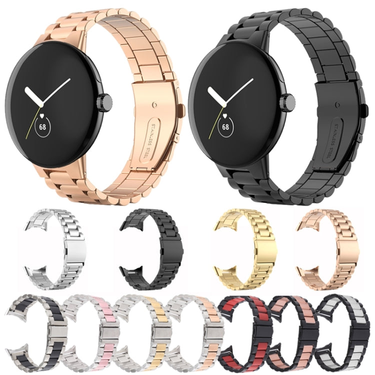 Three Strains Stainless Steel Metal Watch Band, For Google Pixel Watch 5 / 4 / 3 / 2 / 1 41mm