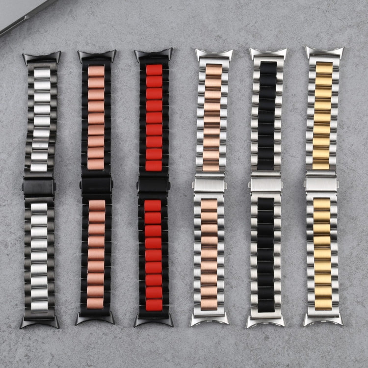 Three Strains Stainless Steel Metal Watch Band, For Google Pixel Watch 5 / 4 / 3 / 2 / 1 41mm