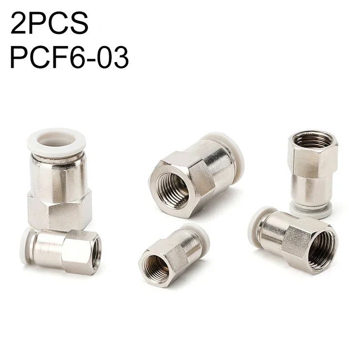 PCF6-02 LAIZE 2pcs Female Thread Straight Pneumatic Quick Fitting Connector, PCF4-01 (10pcs), PCF4-02 (10pcs), PCF6-01 (10pcs), PCF6-02 (2pcs), PCF6-03 (2pcs), PCF6-04 (1pc), PCF8-01 (2pcs), PCF8-02 (2pcs), PCF8-03 (1pc), PCF8-04 (1pc), PCF10-01 (1pc) ...