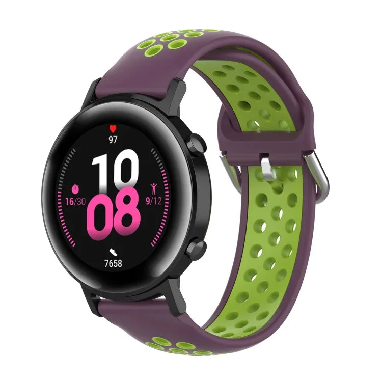 20mm Clasp Two Color Sport Wrist Strap Watchband, For Huawei Watch GT2 42MM, For Galaxy Watch Active2 / Active
