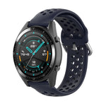 For Huawei Watch GT 46mm / 42mm / GT2 46mm 22mm Clasp Solid Color Sport Wrist Strap Watchband