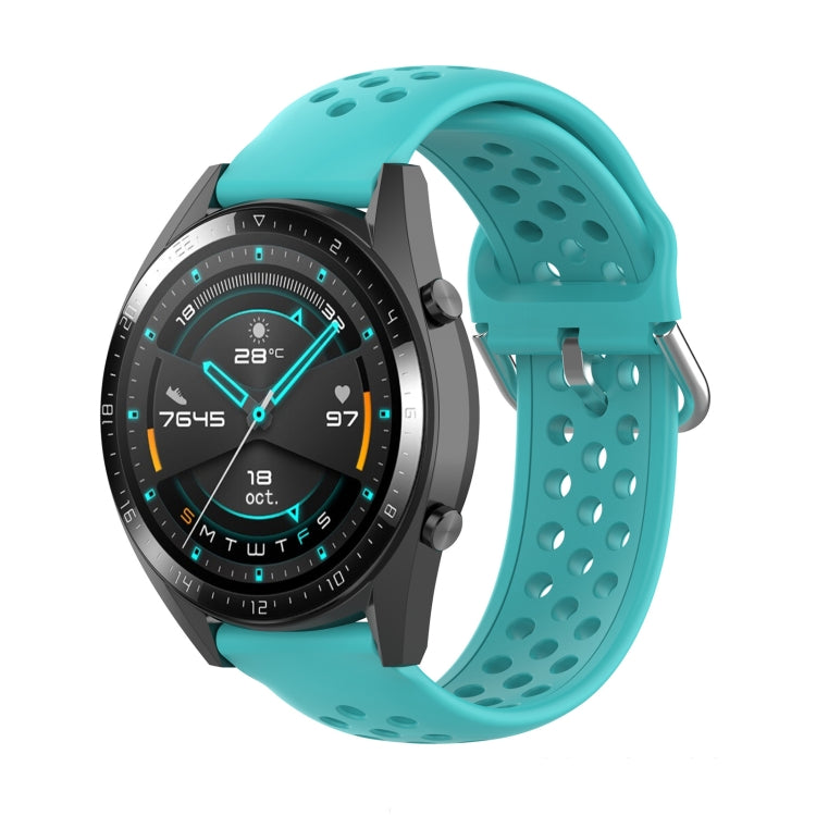 For Huawei Watch GT 46mm / 42mm / GT2 46mm 22mm Clasp Solid Color Sport Wrist Strap Watchband