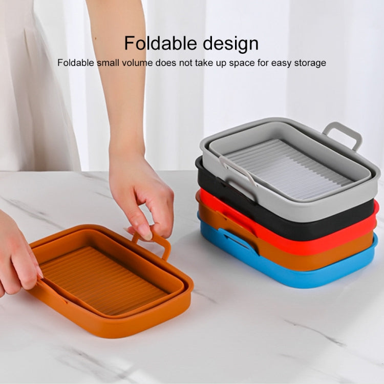 Rectangular Double Pull Basket Foldable Silicone Air Fryer Baking Pan